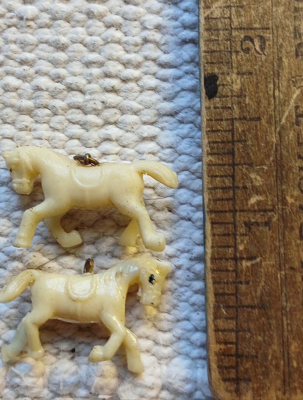 2 Vintage Galloping Horse Charms Cracker Jack Toys